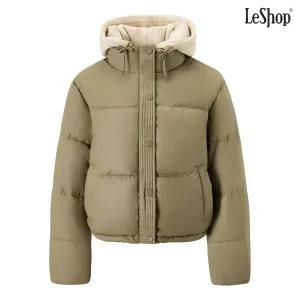 [르샵]후드 레이어드 배색 스트링 패딩 점퍼 (DP4JJ003A)