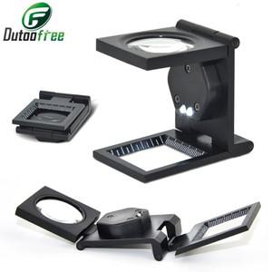 접이식 현미경 확대경 스탠드, 섬유 광학 미니 도구, 눈금이 있는 루페, 10X, 28mm, 1PC