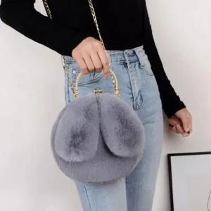 글램 토끼 퍼 캔디 크로스백 숄더백 가방 미니 털가방 겨울 가방 여성 여성용 여성 토트백 체인백 가방
