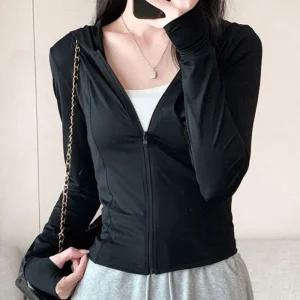 얇은 트레이닝 후드 집업 LM-0453 여자 긴팔