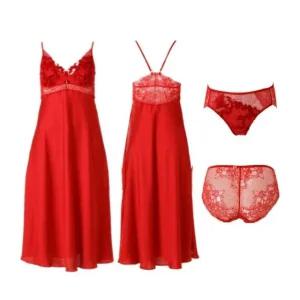 [갤러리아] 사틴소재와 벨벳 플로럴 자수가 돋보이는 풀슬립망사팬티(FS0463PT0463S RE)