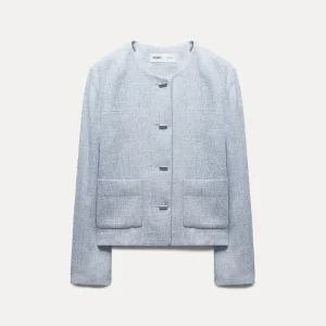 미쏘 라운드넥 트위드 자켓_MIWJKF404G