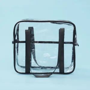 방수 투명 비치백(블랙) 물놀이 PVC 가방 수영장