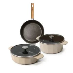 STOLTZ 슈톨츠 초코 냄비 프라이팬 IH 인덕션 알뜰 주방 3종세트(양수24+전골24+팬26)