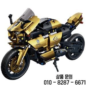 1: 오토바이 레이스 에디션 블랙 골드 BMW 소년 선물 DIY 조립 작은 입자 빌딩