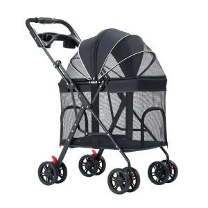 저상형개모차 중대형 반려견 외출 블루 60kg 유모차 접이식 골든리트리버