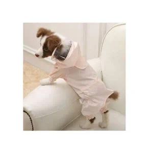 애견용 도트 우비 핑크 색상 L 반려동물 비옷 방수