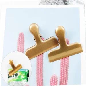 스틸 빈티지 사진 집게 문서 소품 1P 골드 무광 메모 문서집게 과자집게 자석집게