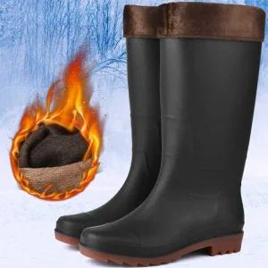 남자 겨울 캠핑 방한 기모 안감 롱 레인 부츠 장화 미끄럼방지일장화 주방일장화패션