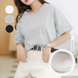 [아우트]노브라 입술넥티 일체형 내장 반팔 티셔츠