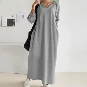 [아우트]포켓 롱한 후드원피스 기장 원피스 실용적