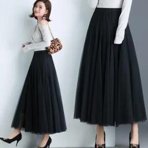 [아우트]쁘띠 쉬폰 롱 치마 밴딩 쉬폰스커트 스커트