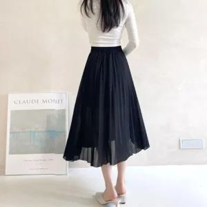 [아우트]쉬폰 밴딩 밴딩스커트 롱스커트 간절기 1P