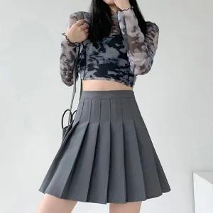 [아우트]여성치마 지퍼 속바지치마 디테일 테 2컬러