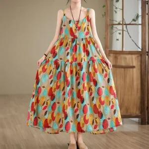 [아우트]셔링 오버핏 린넨원피스 F007245_땡땡이나염