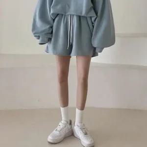 [아우트]무지 통넓은 반바지 밴딩 3부