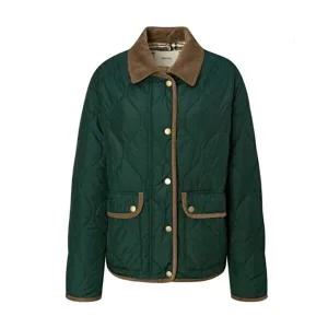 [셀러허브 패션]헤지스 여성s 헌팅 숏 퀼팅 점퍼 그린 HSJU5D903E2