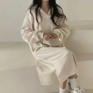 [아우트]원피스 겨울 루즈핏원피스롱원피스 기모 77