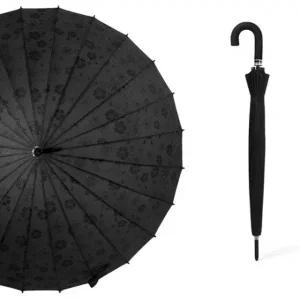 파스텔 레인벚꽃 장우산 U핸들 블랙 사쿠라 고급 양산