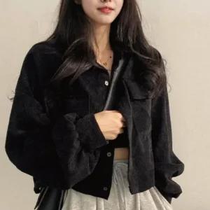 [아우트]디자인 린넨자켓 여자 골덴 카라 재킷