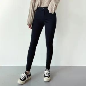 [아우트]반시아 여성바지 기모 블랙 스키니