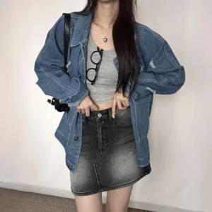 [아우트]잠바 찢청 청자켓 자켓 간절기 아우터