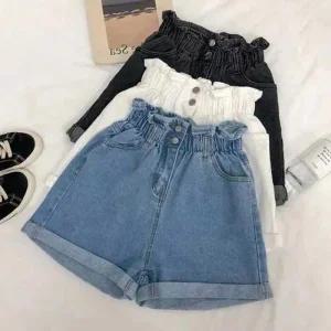 [아우트]여성슬렉스 데님 밴딩 캐주얼 청반바지