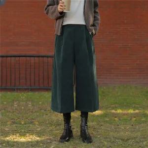 코듀로이 7부 바지 가을신상 하이웨스트 밴딩 크롭