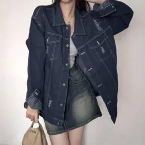 [아우트]찢청 빈티지 스타일 자켓 트렌디 청자켓