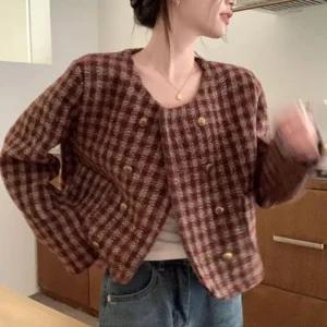 [아우트]자켓 가을여성의류 체크 클래식 아우터