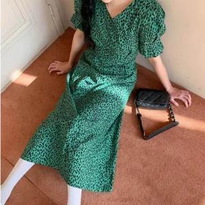 [아우트]레오파드원피스 반팔 캐주얼 치마 1P