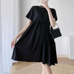 [아우트]미니 라운드넥 캐주얼원피스 데일리 치마 1P