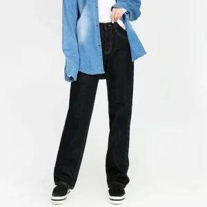 [아우트]일자 스타일 와이드핏 워싱 청바지