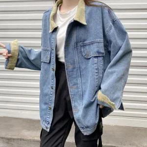 [아우트]여성청자켓 카라 간절기 아우터 연청