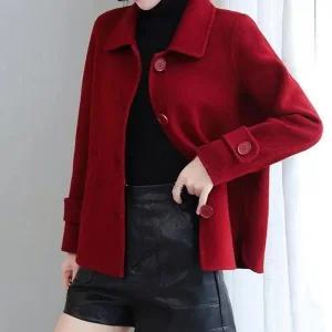 [아우트]깔끔 세련 반코트 코트 겨울철 아우터 4버튼