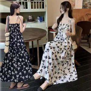 [아우트]해변룩 끈나시 가을원피스 밴딩 원피스