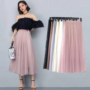 [아우트]레이스스커트 A라인 롱치마l