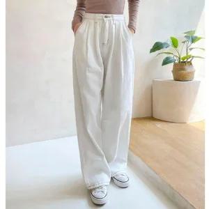 [아우트]루즈핏청바지 화이트 흰색 팬츠 패션 1P