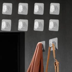 접착식 후크 벽 옷걸이 강력접착 투명형 고리 무타공