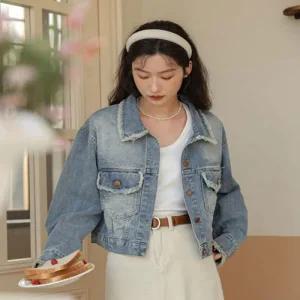 [아우트]찢청 데님자켓 여성 청자켓 아우터