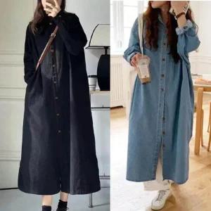 [아우트]롱원피스 허리끈 봄원피스 카라 치마 1P