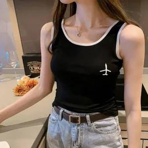 [아우트]와플면 여름 나시티 배색 민소매 이너 2컬러