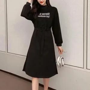 [아우트]긴팔 겨울 롱원피스 맨투맨 롱 원피스 2색