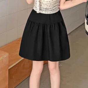 [아우트]에보니 하이웨스트 여성치마 플레어 스커트