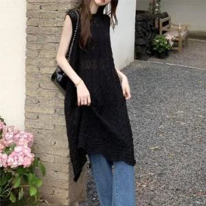 [아우트]좋은 시원한 트임 디자인 여성 롱 조끼