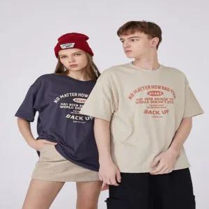 [아우트]반팔티 박스티 면스판 루즈핏 면 티셔츠 2색