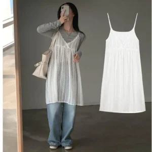 [아우트]입체감패턴 나시원피스룩 포인트 원피스