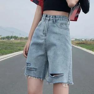 [아우트]무드 워싱 루즈핏 꾸안꾸룩 하프팬츠