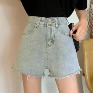 [아우트]워싱 숏팬츠 청 반바지 여성반바지5부