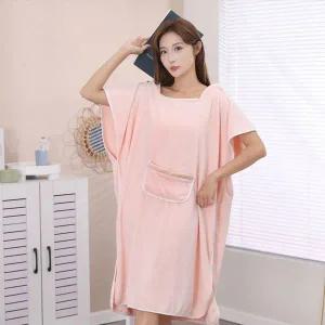 후드형 원피스 샤워가운 부드러운 겨울 목욕가운